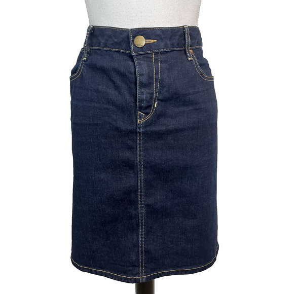 GAP 1969 Denim Jean Skirt sz 32/14 Straight Knee Stretch Casual Pockets Western - Picture 1 of 8